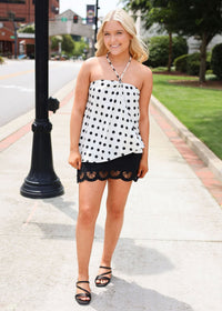 Charlene Embroidery Mini Skirt - Black - MerciGrace BoutiqueSkirt