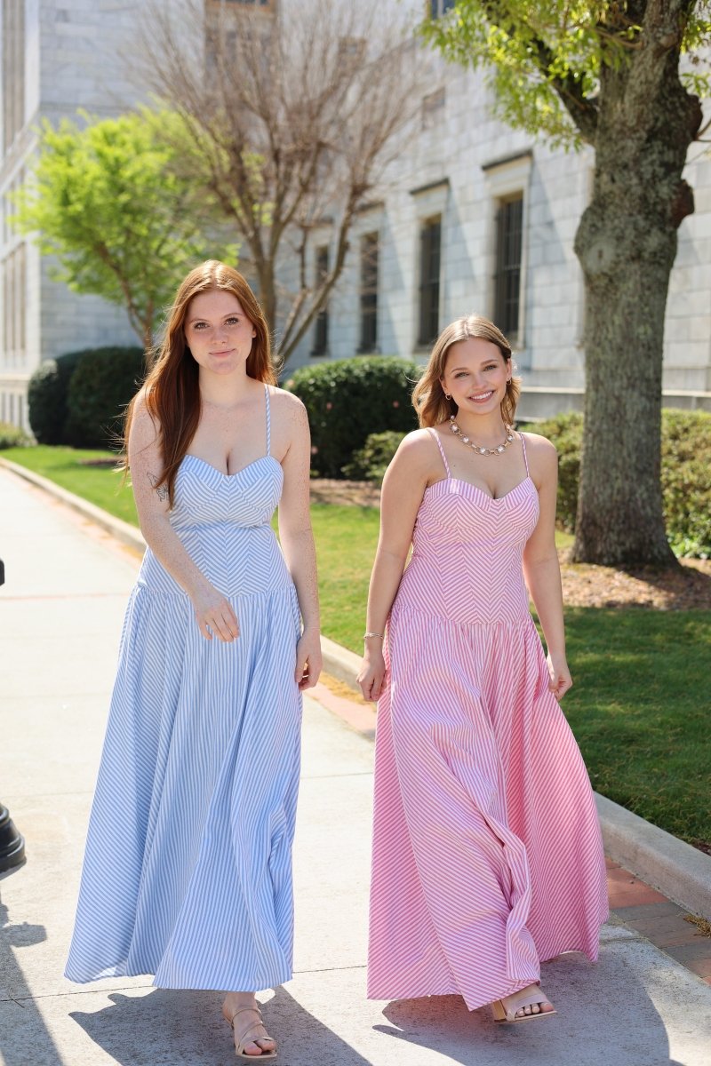 Charleston Stripe Maxi Dress - Pink - MerciGrace BoutiqueDress