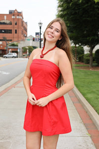 Cherry on Top Fold Over Strapless Mini Dress - MerciGrace BoutiqueDress