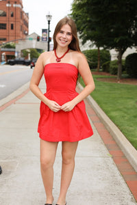 Cherry on Top Fold Over Strapless Mini Dress - MerciGrace BoutiqueDress