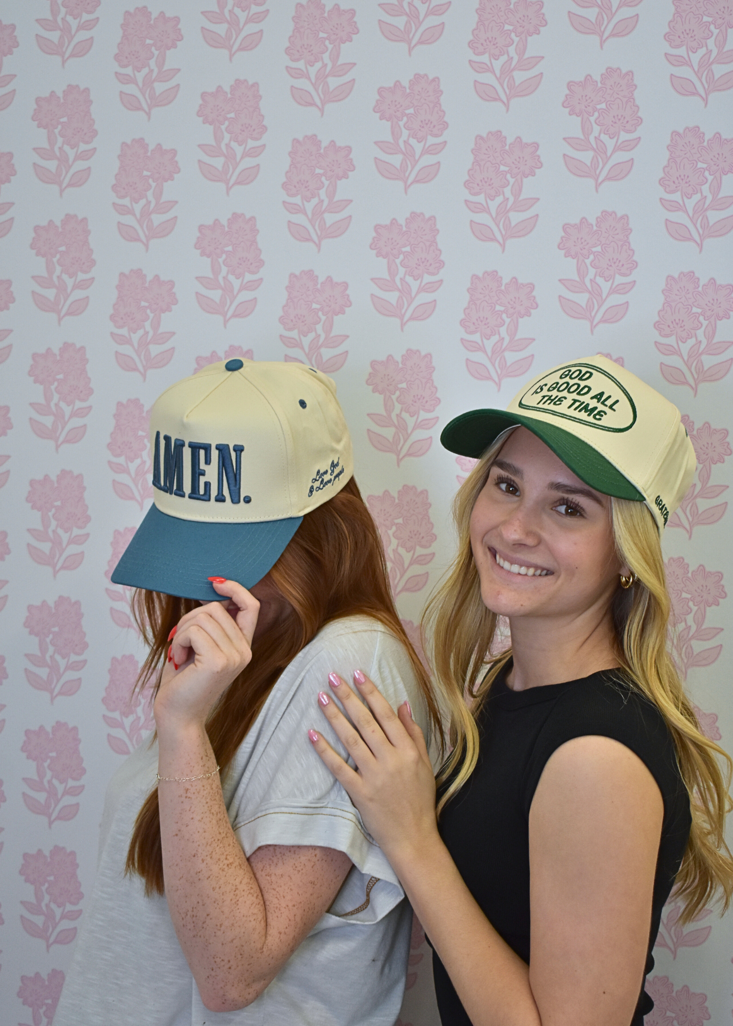 AMEN slate blue vintage trucker hat perfect as a Christian gift for women