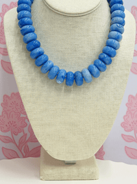 Chunky Marble Bead Necklace - Light Blue - MerciGrace BoutiqueNecklace