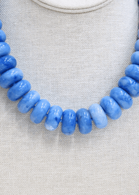 Chunky Marble Bead Necklace - Light Blue - MerciGrace BoutiqueNecklace
