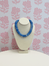 Chunky Marble Bead Necklace - Light Blue - MerciGrace BoutiqueNecklace