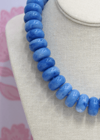 Chunky Marble Bead Necklace - Light Blue - MerciGrace BoutiqueNecklace