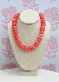 Chunky Marble Bead Necklace - Light Coral - MerciGrace BoutiqueNecklace