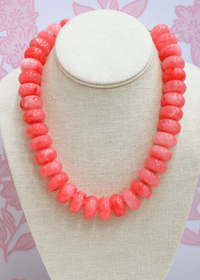 Chunky Marble Bead Necklace - Light Coral - MerciGrace BoutiqueNecklace