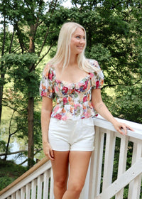 Clemence Floral Blouse - Pink/Multi - MerciGrace BoutiqueTop