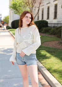 Coastal Breeze Crochet Sweater - Natural - MerciGrace BoutiqueSweater