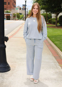 Coastal Calm Lounge Pants - Steel Blue - MerciGrace BoutiquePants