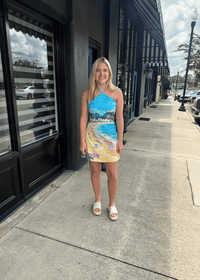 Coastline Canvas Halter Mini Dress - MerciGrace BoutiqueDresses