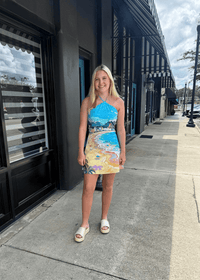 Coastline Canvas Halter Mini Dress - MerciGrace BoutiqueDresses