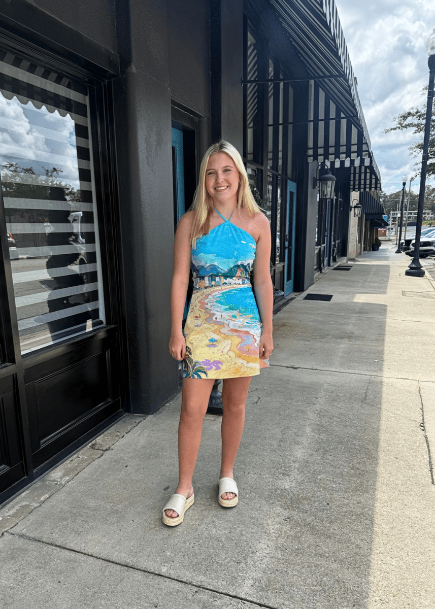Coastline Canvas Halter Mini Dress - MerciGrace BoutiqueDresses