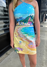 Coastline Canvas Halter Mini Dress - MerciGrace BoutiqueDresses