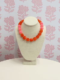 Color Block Bead Necklace - Orange/Pink - MerciGrace BoutiqueNecklace