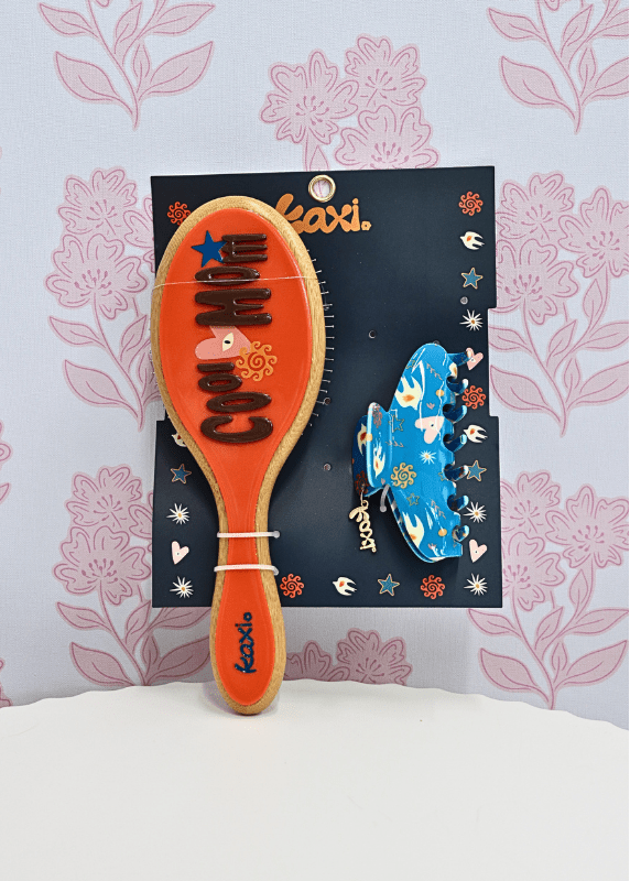 Cool Mom Hair Brush and Claw Clip Set