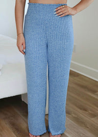 Dawn Smocked Mini Ribbed Pant - Riviera - MerciGrace BoutiquePants