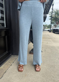 Dawn Smocked Rib Pant - Light Denim - MerciGrace BoutiquePants