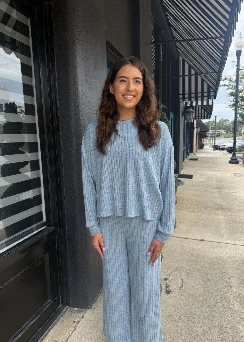Daydream Rib Top - Light Denim