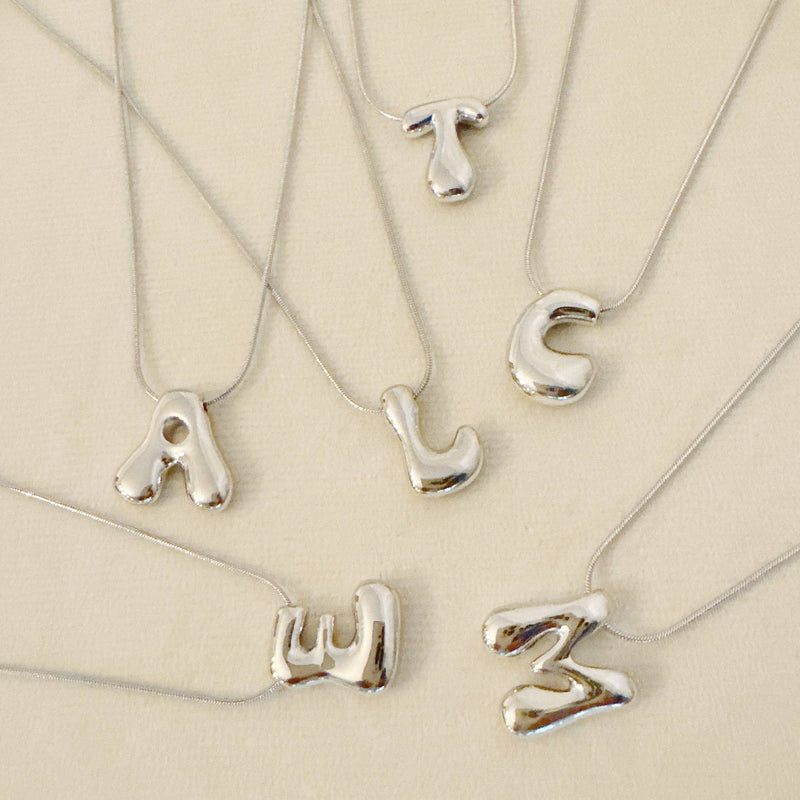 Balloon Letter Initial Necklace