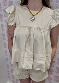 Leah Babydoll Top - Cream