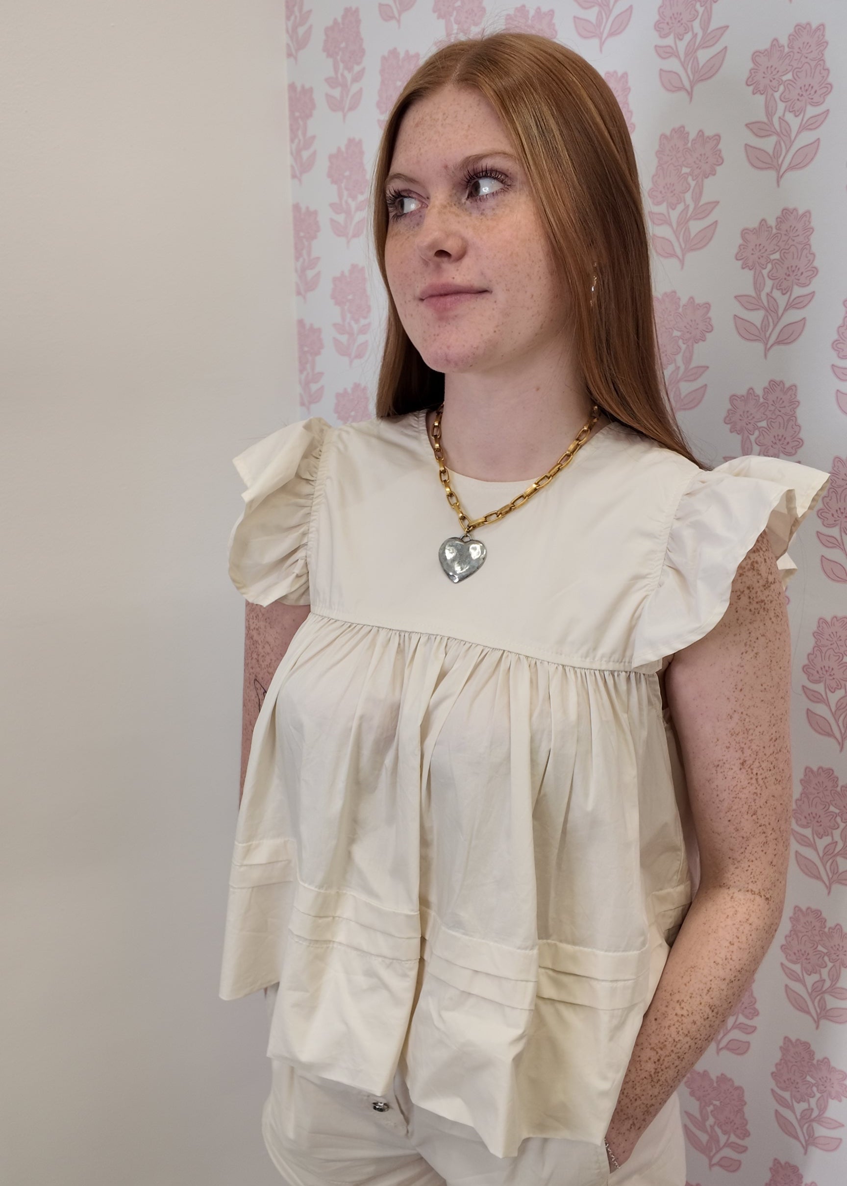 Leah Babydoll Top - Cream