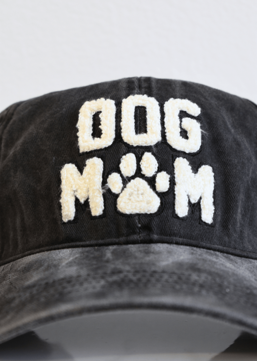 "Dog Mom" Baseball Cap - Washed Black - MerciGrace BoutiqueHand Bag