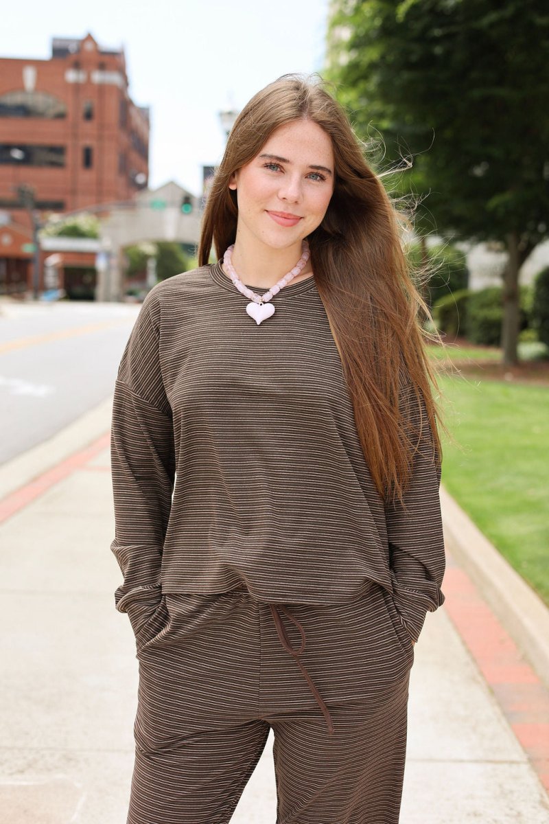 Driftwood Calm Lounge Pants - Chocolate Brown - MerciGrace BoutiquePants