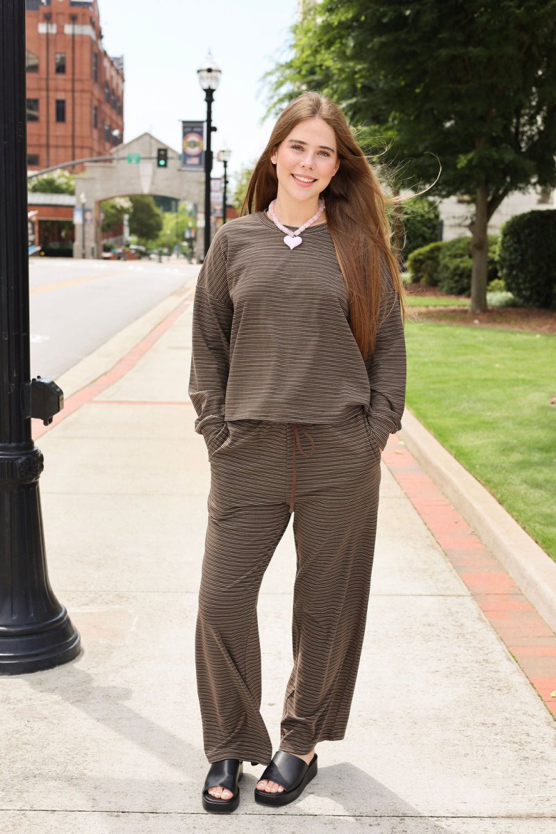 Driftwood Calm Lounge Pants - Chocolate Brown - MerciGrace BoutiquePants