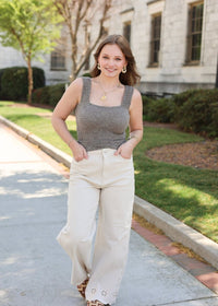 Driftwood Knit Top - Coffee - MerciGrace BoutiqueTank