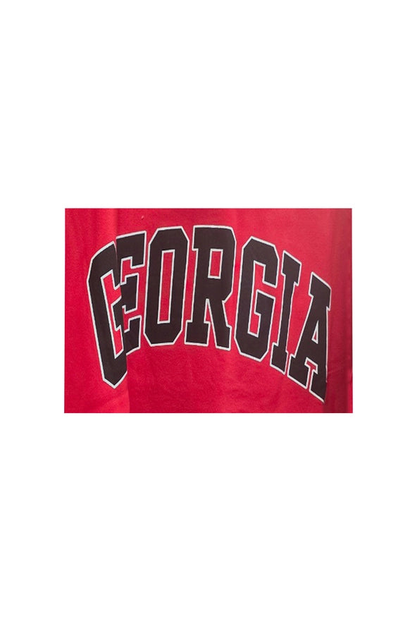 GEORGIA & GA Print Reversible Mockneck Sweatshirt - Red with Black and White Lettering