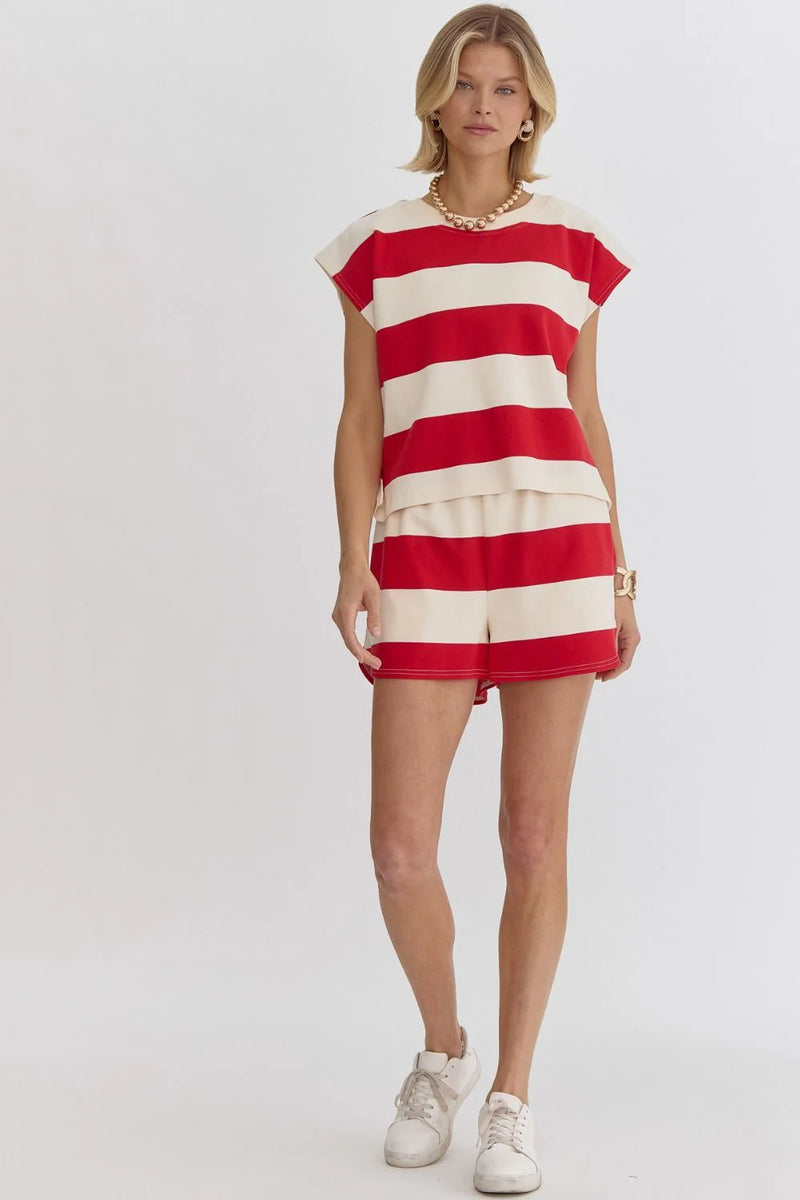 Striped Top- Red/White.