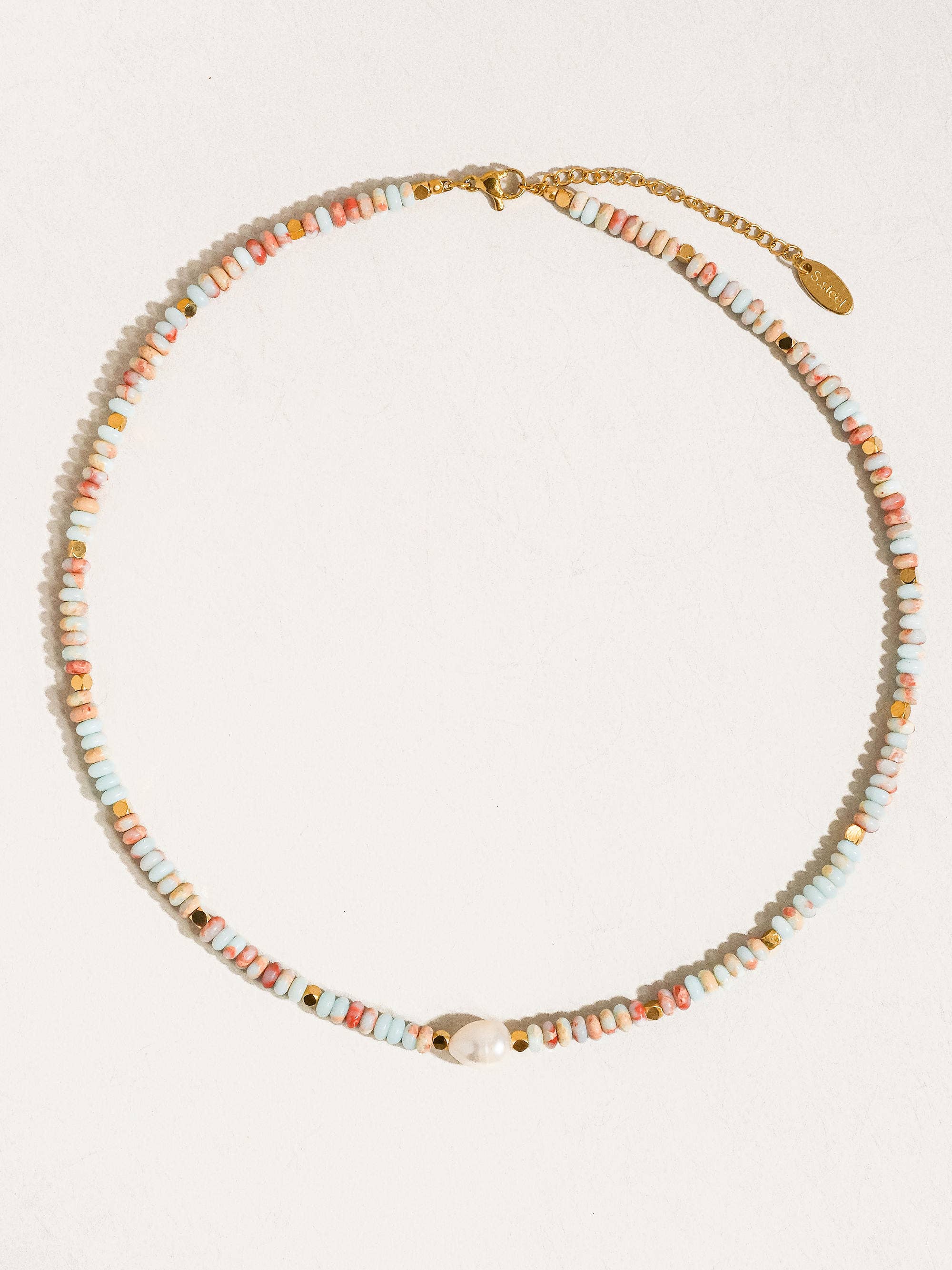 Boho Beaded Pearl Necklace - Multi