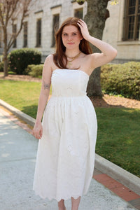 Elodie Eyelet Maxi Dress - White - MerciGrace BoutiqueDress