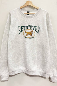 Hanging view of retriever club embroidered sweatshirt