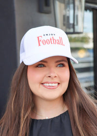 Enjoy Football Hat - White - MerciGrace BoutiqueHat