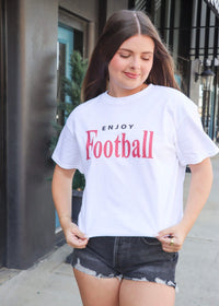 Enjoy Football Tee - White - MerciGrace BoutiqueT-Shirt