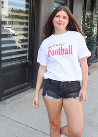 Enjoy Football Tee - White - MerciGrace BoutiqueT-Shirt