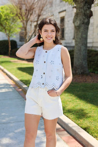 Everyday Hi - Rise Denim Short - White - MerciGrace BoutiqueShorts