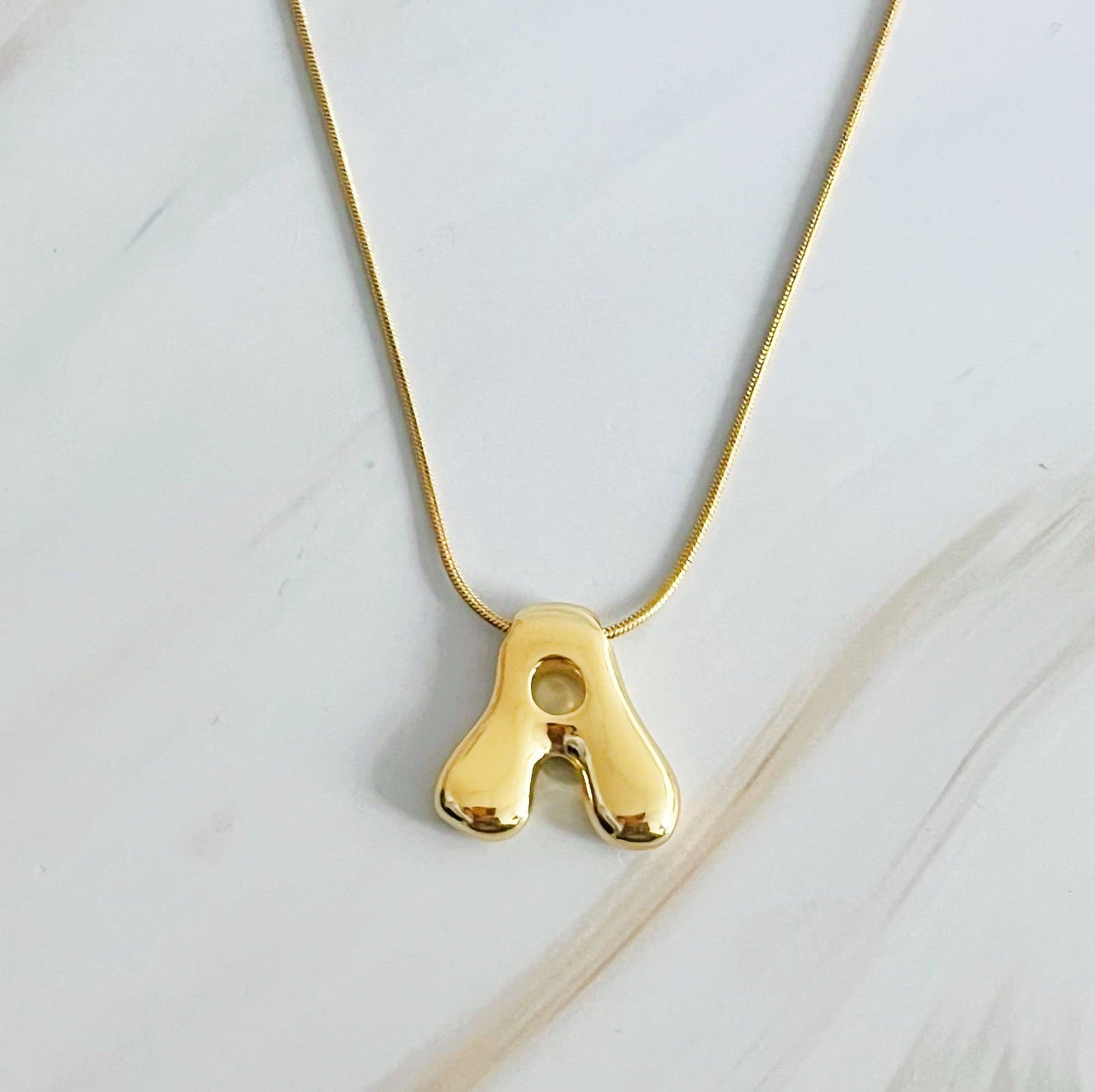 Balloon Letter Initial Necklace