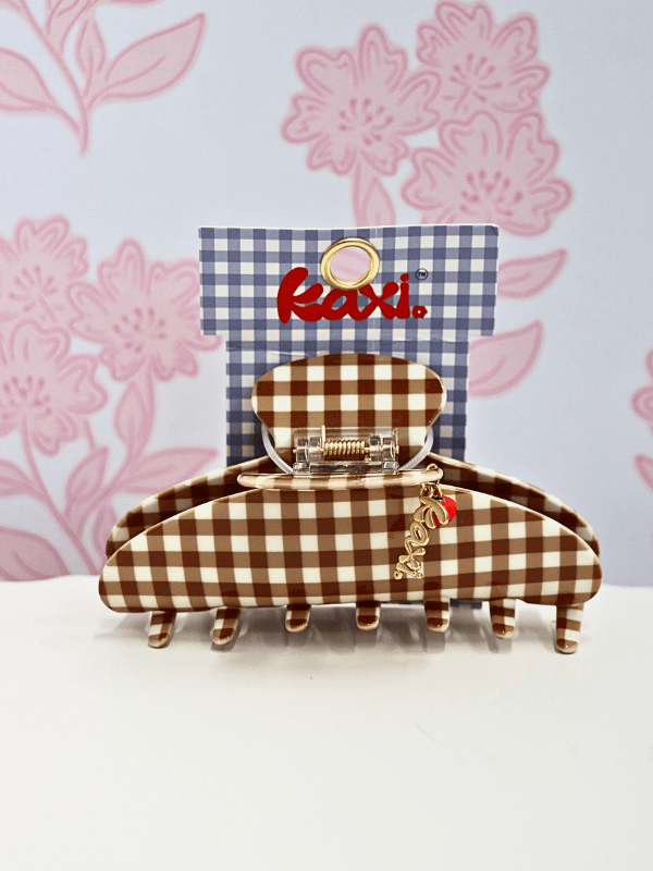 Farmers Market Claw Clip - Brown Gingham - MerciGrace BoutiqueHair Clips