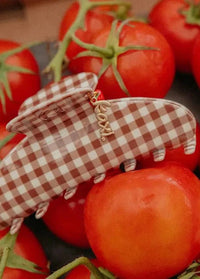 Farmers Market Claw Clip - Brown Gingham - MerciGrace BoutiqueHair Clips