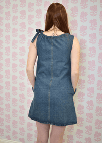 Farrah Shirred Neck Denim Shift Dress - MerciGrace BoutiqueDress