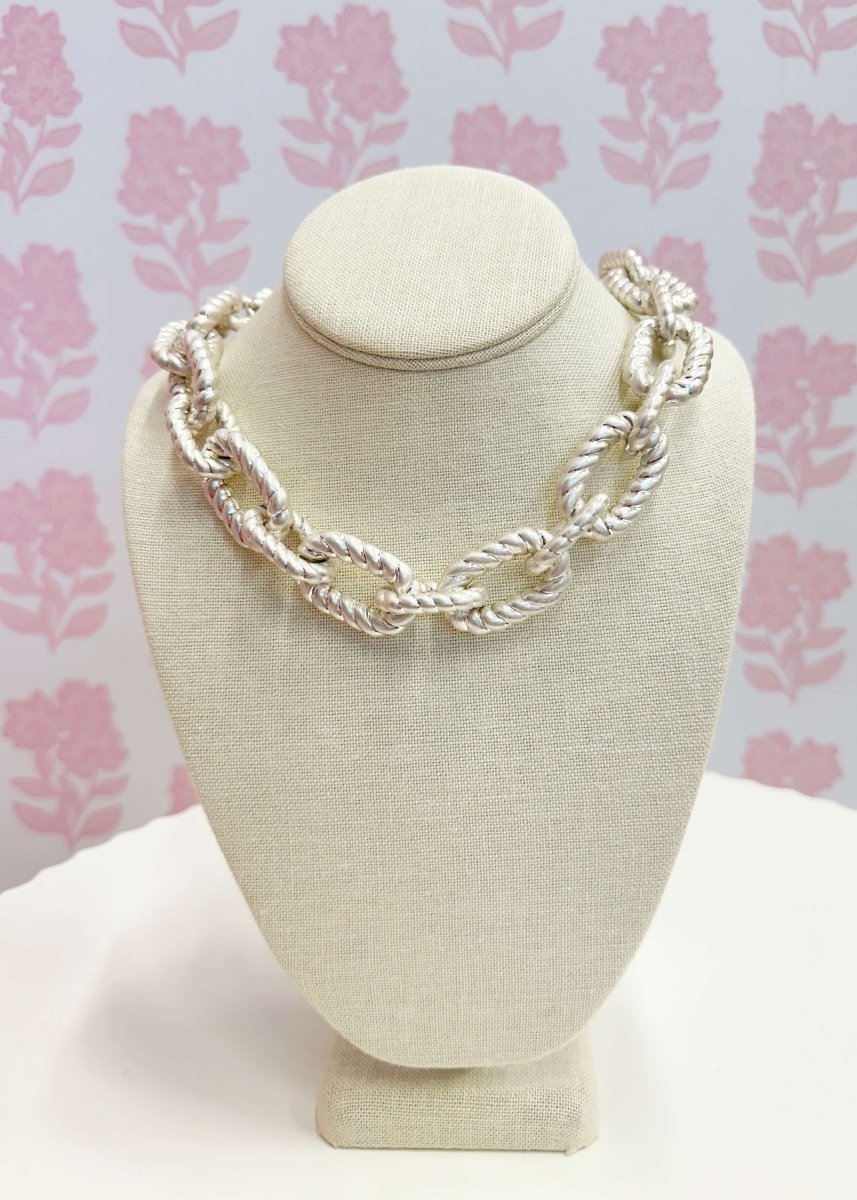Feelin' Luxe Chain Necklace - Worn Silver - MerciGrace BoutiqueNecklace