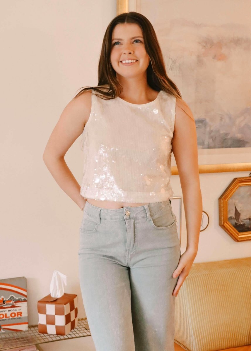 Finding Seashells Sequin Top - Nude - MerciGrace BoutiqueTop