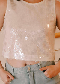 Finding Seashells Sequin Top - Nude - MerciGrace BoutiqueTop