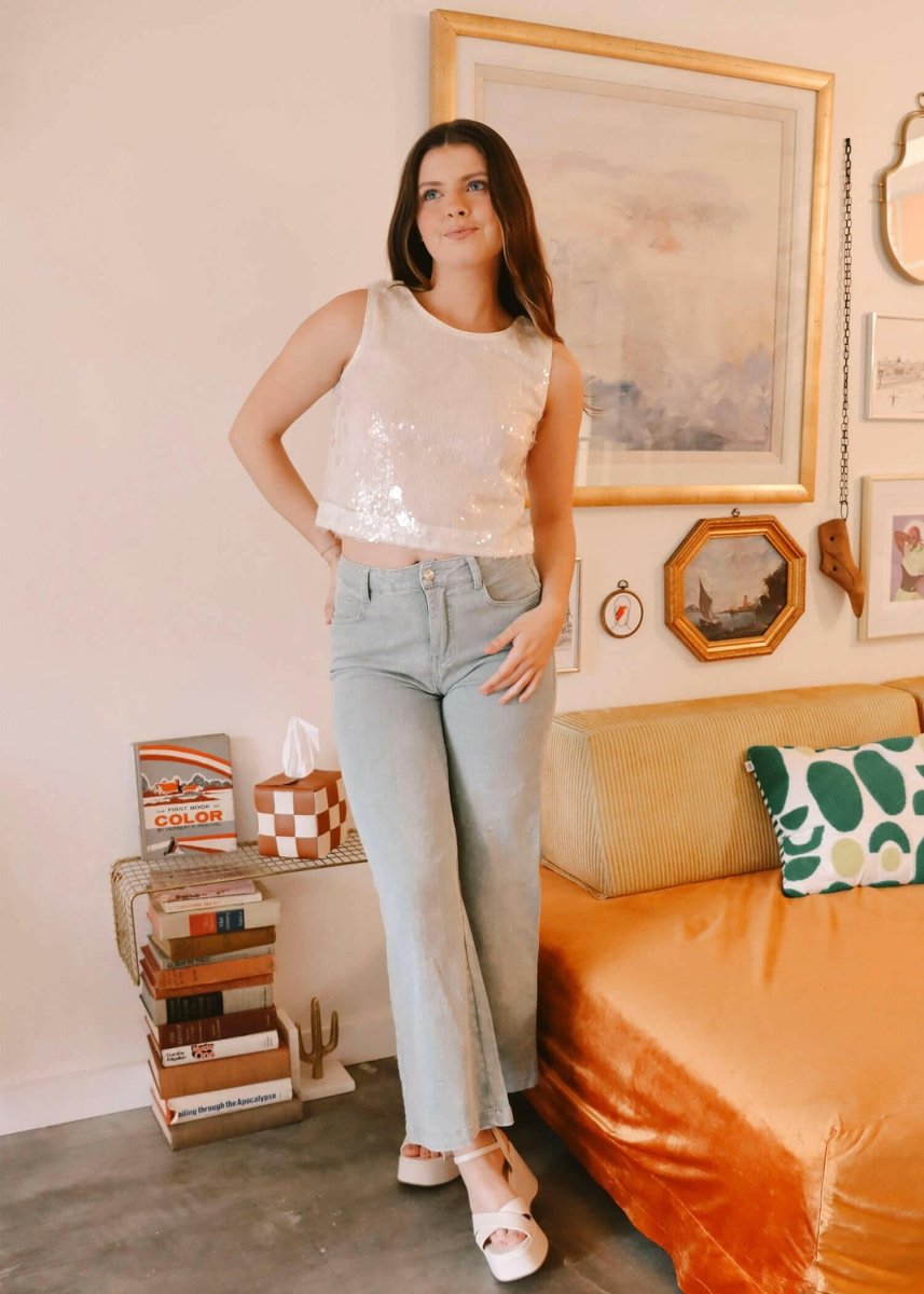 Finding Seashells Sequin Top - Nude