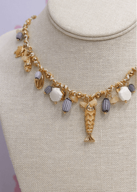 Fish & Sealife Multi Charm Cord Necklace - Multi - MerciGrace BoutiqueNecklace