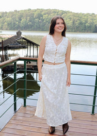 Flora Lace Vest - Off White - MerciGrace BoutiqueVest