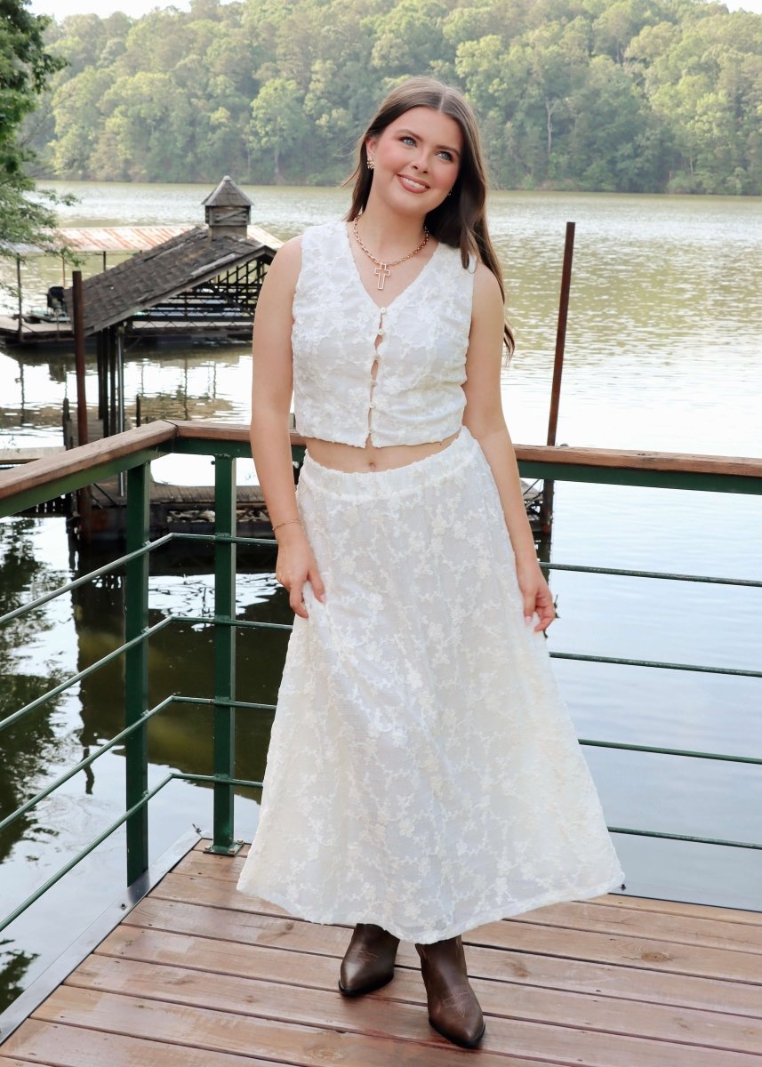 Flora Lace Vest - Off White - MerciGrace BoutiqueVest